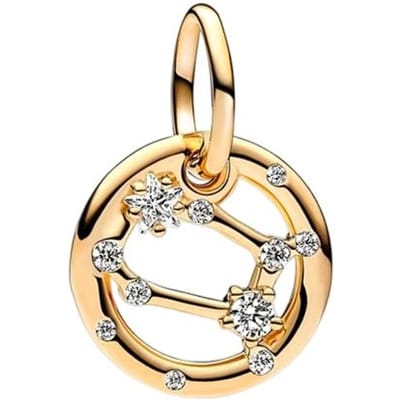 Sprankelende Vergulde 12 Dierenriem Tekens Charm Kralen Dangle Compatibel Met Authentiek Koperen Armband Ketting Kralen Voor Diy Stijlvolle Sieraden Vrouwen Cadeau