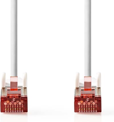 Nedis CAT6a netwerkkabel - S/FTP - RJ45 Male - RJ45 Male - 1.50 m - Snagless - Rond - LSZH - Wit - Doos