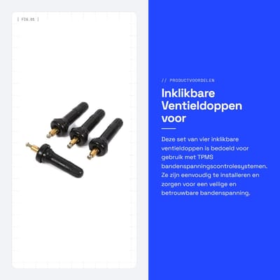 Dailygoods- Ventielstelen 4 Stuks - Klikventielstelen - TPMS Ventieldoppen - Anti-explosiesensor - Rubber/Koper - Geschikt voor Enclave/Encore - Klepsteel