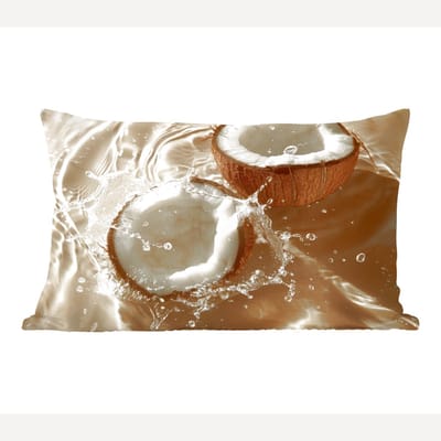Sierkussens - Kussentjes Woonkamer - 60x40 cm - Kokosnoot - Water - Beige - Spetters