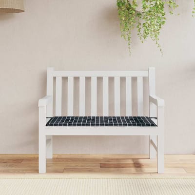 vidaXL - Tuinbankkussen - ruitpatroon - 120x50x3 - cm - oxford - stof - zwart