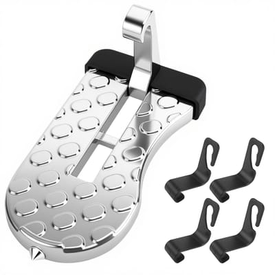 Dailygoods - Autodeurtrap voor daktoegang, multifunctioneel autodeurpedaal met veiligheidshamer, opvouwbare draagbare grendelhaak voor de meeste voertuigen, SUV, vrachtwagen, maximale belasting 250 kg, accessoires