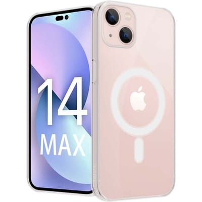 ShieldCase telefoonhoesje geschikt voor Apple iPhone 14 Plus Magneet hoesje - transparant - Backcover case doorzichtig - Shockproof hoesje - Met oplaad ring