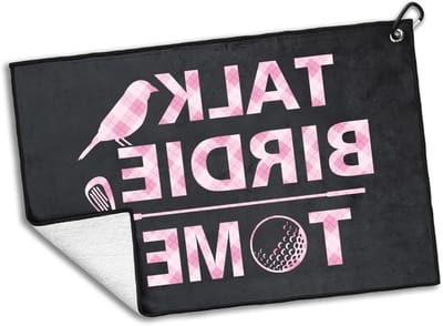 Golfhanddoek - Golfdoek Golfaccessoire - Golfen - Grappige Opdruk - 60x40 cm - Zwart