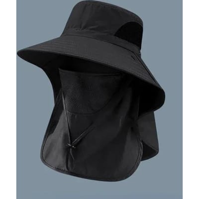 Zomer Zon Hoeden UV Bescherming Buiten Jacht Visserij Pet Voor Mannen Vrouwen Wandelen Kamperen Vizier Emmer Hoed Nek Bescherming Visser Hoed black