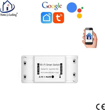 WiFi universele schakelaar 1 kanaal met bediening via APP en kan werken met spraakgestuurde apps. T-2010