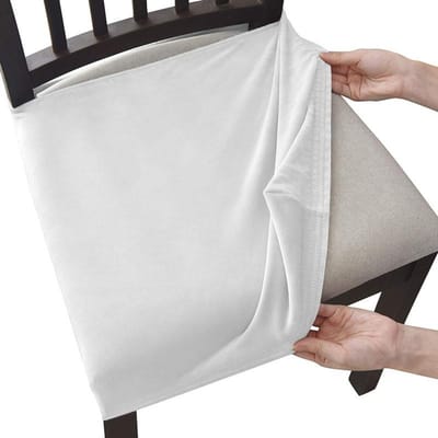 Fluweelzachte stretch stoelhoezen voor de eetkamer, afneembare en wasbare beschermhoes voor de stoelzitting.
