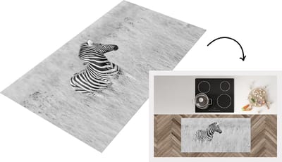 Keukenloper - Loper keuken - Zebra in het grasland - 120x60 cm - Keukenloper vinyl