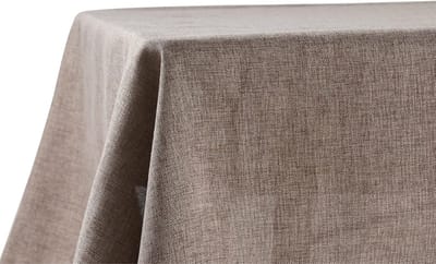 Tafelkleed waterafstotend linnenlook | Vlekbescherming, wasbaar | Tuintafelkleed buiten, tafelkleed eettafel | Bruin Taupe - 110x110 cm