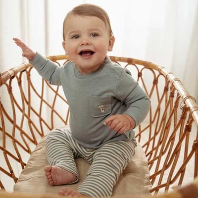 Little Dutch Shirt lange mouw - Maat 56 - T-shirt Jongens - Stone Blue, Blauw - Forest Friends Newborn
