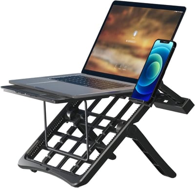 Laptop Standaard - Universeel - Verstelbaar - Hoogte & Hoek Verstelling - Maximale draagcapaciteit 15 kg - Zwart