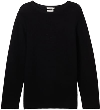 Tom Tailor - Plus Size - Gebreide trui van biologisch katoen - Maat 46 - deep black