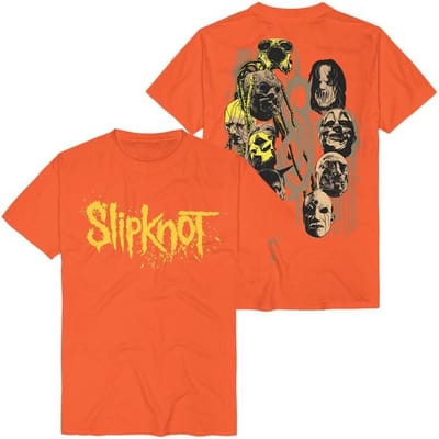 Slipknot T-shirt - Splatter Masks - S tot XXL - voor Mannen - oranje