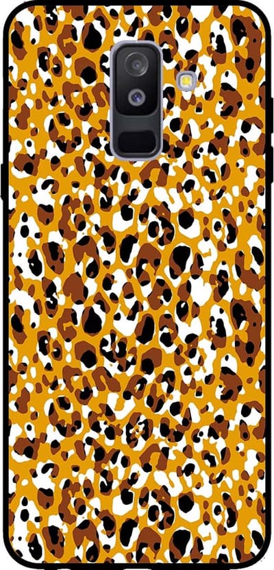 Smartphonica Telefoonhoesje voor Samsung Galaxy A6 Plus 2018 met panterprint - TPU backcover met luiaardprint - Bruin geschikt voor Samsung Galaxy A6 Plus 2018