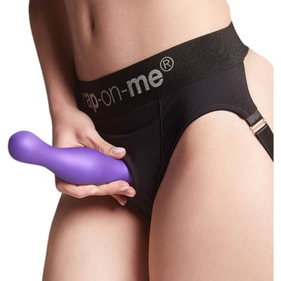 Strap-On-Me - Dildo Plug Curvy - Metallic Paars - Maat S