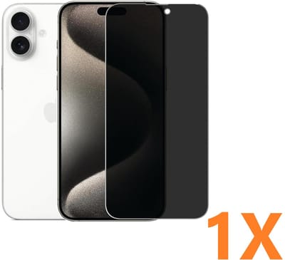 Screenprotector Glas - Privacy Tempered Glass Screen Protector Anti-Spy - 1x Geschikt voor: Apple iPhone 16 Plus