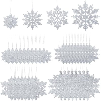 Dailygoods - 36 Stuks Zilveren Sneeuwvlok Ornamenten voor Kerstdecoratie