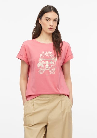 Mouwloos T-shirt van katoenjersey met print aan de voorkant dames s.Oliver