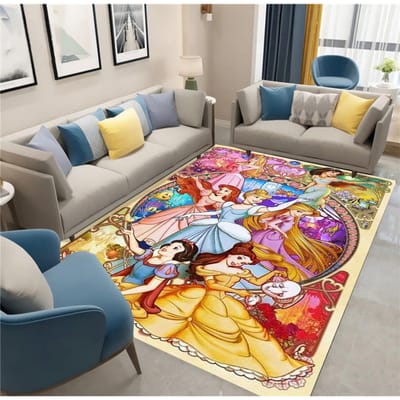 Disney Prinsessen Patroon Vloerkleed, Tapijt voor Woonkamer Slaapkamer Sofa Deurmat Decoratie, Kinderspel Antislip Vloermat 50x80cm