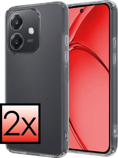 Hoesje - 2 Stuks - Geschikt voor OPPO A40 - Sterk & Shockproof - Case Siliconen - Back Cover - Telefoon Hoes - Transparant