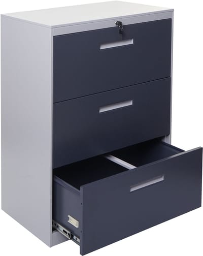 Hangmappenkast MCW-A10, archiefkast stalen kantoorkast, A4 afsluitbaar ~ 103x76x46cm grijs-donkergrijs