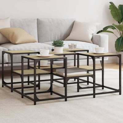 vidaXL - Salontafel - 91x91x40 - cm - bewerkt - hout - sonoma - eikenkleurig