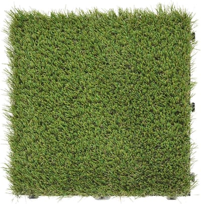 Kunstgras Tegels - Nep Gras Mat - Tuin Decoratie - In elkaar grijpend Systeem - 30.5x32.5 cm - Groen
