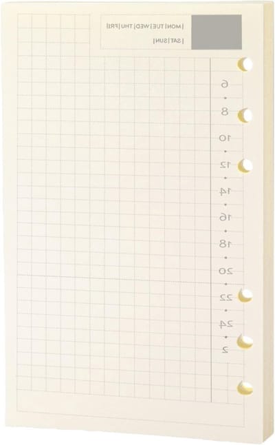 Dagelijkse Planner Navulling, 6-Gat Spiral Notebook Navulling, Persoonlijk Formaat 3.74 x 6.77'', Notitieboek met Tijdschema en Samenvatting, 45 Vellen per Pack, Perfect voor Organisatie en Planning
