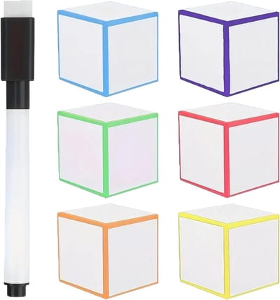 Wisbare Dobbelstenen - Schuim Dobbelstenen - Educatieve Spellen - Zes Beschrijfbare Vlakken - 6 Stuks - Meervoudig