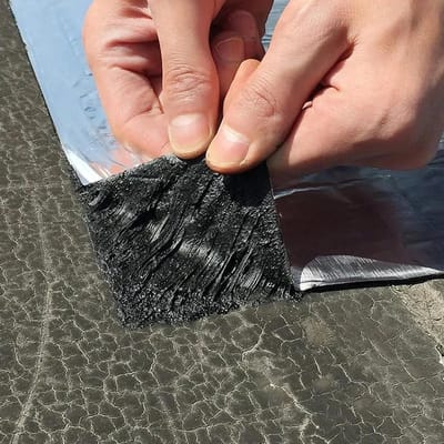 Zelfklevende dakbaan - Dakfolie bitumen - Dak repareren - Met aluminiumfolie - 0.2 x 1 m - Zilver