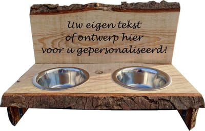 Gepersonaliseerde voer/drinkbak voor katten en kleine / middelgrote honden - voerbak - dieren