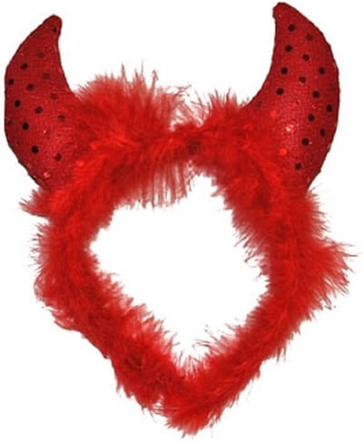 Halloween Duivel diadeem met veren en pailletten