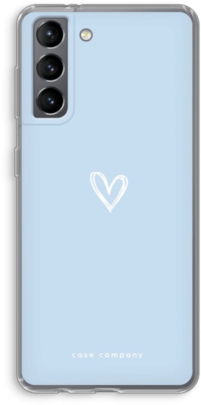 Case Company® - Hoesje geschikt voor Samsung Galaxy S21 hoesje - Klein Hart Blauw - Soft Cover Telefoonhoesje - Bescherming aan alle Kanten en Schermrand