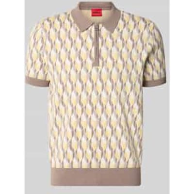 poloshirt met ritssluiting en all-over print model 'SEOMO'