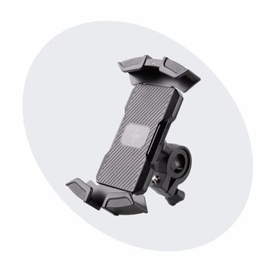 Voltano Future Universele Telefoonhouder Fiets, Motor, Scooter - Zwart - Stevige Grip Op Alle Hoeken - 360 Graden Draaibaar - Smartphone GSM Mobiel Houder - Phone Holder Bike