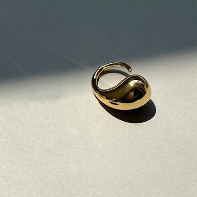 Nieuwe Mode Ontwerper Goud Koper Kleur Waterdruppel Ring Vrouw Europa Amerika Luxe Sieraden Trendy gray