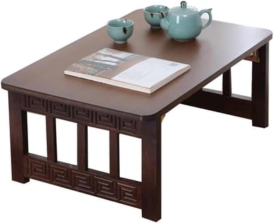 Mini Salontafel - Kleine Tafel - Laptop Werken - Inklapbaar Ontwerp - 70 x 40 cm - Bruin