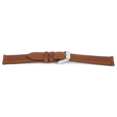 Horlogeband G412 Gevuld Riviera Cognac Leder 20x18 mm
