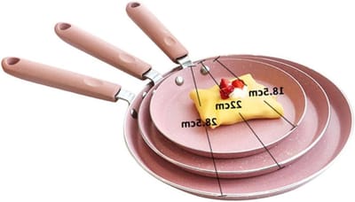 Aluminium Koekenpan - Omelet Pan - Ontbijt Maken - Antiaanbaklaag - 34 cm - Roze