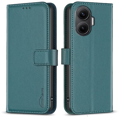 BINFEN Hoesje - Geschikt voor Xiaomi Poco F7 Hoesje - BINFEN Color Book Case - Groen