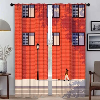 Normale raamgordijnen voor kamer 2, paneelgordijnen, kinderkamergordijnen, interieurgordijnen, Halloween decoratie, scheidingswand, woonkamer W50xH70cmx2pcs-CL
