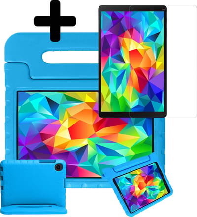 Hoes - Geschikt voor Samsung Galaxy Tab A 10.1 (2019) - Met Screenprotector - Kinderhoes Shockproof Bumper - Kidsproof Case - Tablet Hoesje - Kinder Hoesje Cover - Blauw