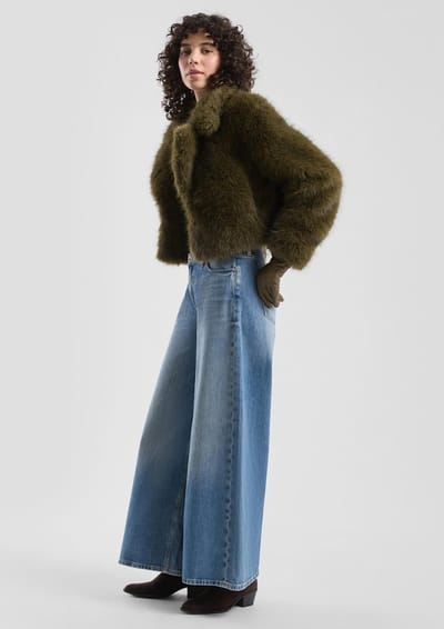 High Waist Wide Leg Jeans Dames QS Vanessa Mai