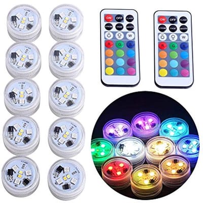 10 Stuks Onderwater LED Theelicht Kaarsen met Afstandsbediening – Waterdichte Sfeerverlichting voor Tafel, Bruiloft, en Decoratie