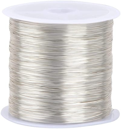 100 m x 0,3 mm koperen sieraden draad voor ambachten sieraden kralen draad metalen ambachtelijke draad voor sieraden maken aanslagbestendig kaal koperdraad rol voor doe-het-zelf ketting armband oorbel (zilver)