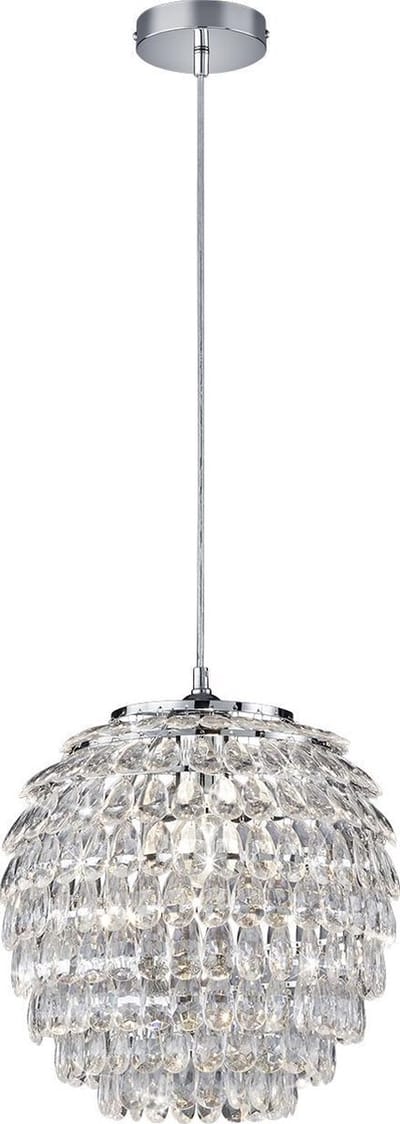 REALITY PETTY - Hanglamp - Chroom - excl. 1x E27 4 W - Plafondbevestiging - In hoogte verstelbaar
