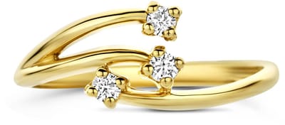 14K Geelgouden Ring met Lab Grown Diamant 0.12 ct 4035532 – G VS