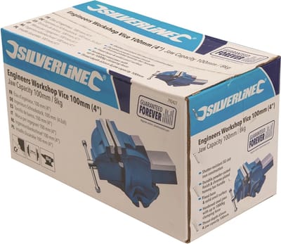 Silverline Ingenieurs bankschroef - Breukbestendig gietijzer - Klemkracht 1000 kg - 100 mm