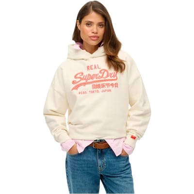 Superdry - Vintage Logo Neon Relaxed Hoodie - Dames - Hoodies