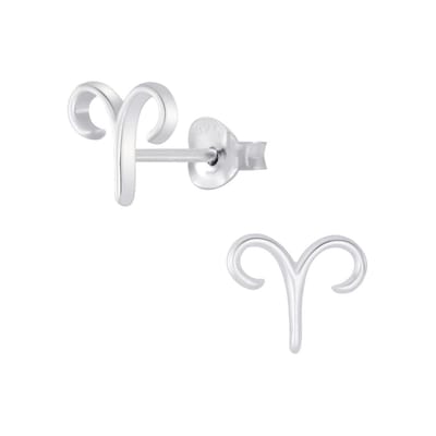 Zilver oorsteker sterrenbeeld ram | zodic sign aries | oorbellen dames zilver | zilverana | Sterling 925 Silver
